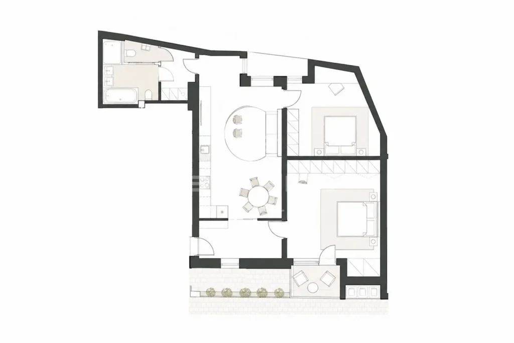 Půdorys Pronájem bytu 3+kk, 94 m², Brno-Jundrov