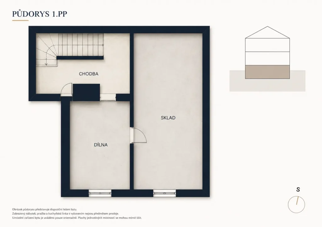 Půdorys Prodej domu 3+1, 80 m², Padochov